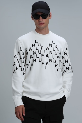 Lufian 112030108100510 Rose Erkek Sweatshirt - Kırık Beyaz