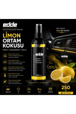 Edde Limon Kokulu Araba Araç Oto Ortam Kokusu Araç Içi Kokuları Oto Parfümü 250 Ml Oto Detailing 250ml