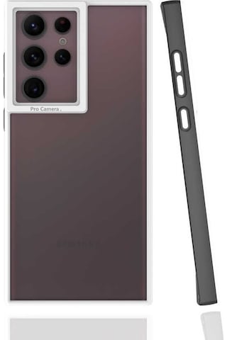 Zore Galaxy Uyumlu S22 Ultra Kılıf Msra Mima Kapak - Siyah Siyah