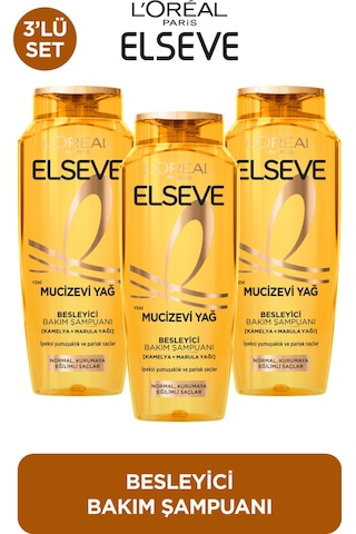 ELSEVE 3'lü L'Oréal Paris Elseve Mucizevi Yağ Besleyici Bakım Şampuanı 400 ml