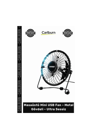 Özel Üretim Siyah Ergonomik Masa Vantilatör Masaüstü Mini Usb Fan Metal Gövdeli Ultra Sessiz
