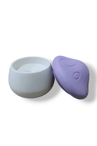 Mantar İçinde Soya Wax Mum -lila Renk Lila
