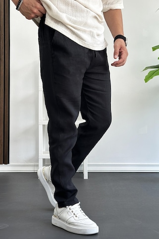Edwoxmen Erkek Rahat Kesim İnce Keten Pantolon Siyah Edw114-siyah Siyah