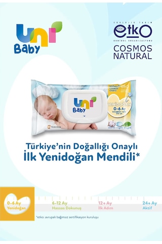Uni Baby Islak Havlu Hassas Yeni Doğan 40 Yaprak 24'lü Pk 960 Yaprak Narin Ciltler İçin 8pk 3 24'lü Set
