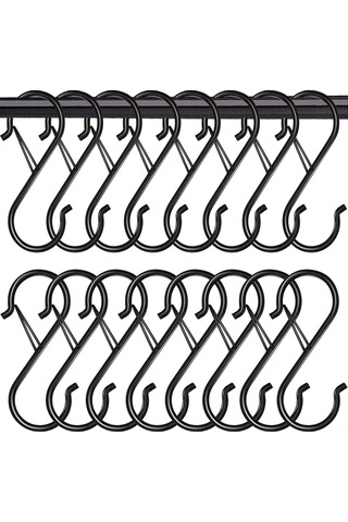 Yaozixa 35 Adet 9 Cm S-şekilli Güvenlik Kanca Siyah - Çelik Yapı, İç/ Dış Kullanım, Ev Ve Çalışma Mekanları İçin Dayanıklı Asma Aracı