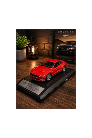 1:26 Ölçek Ford Mustang Diecast Model Araba Özel Standlı Kapıları Açılır Ford Mustang 2018 Gt Model 51532554