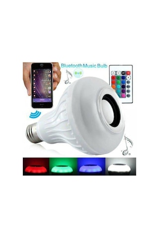 Gece Lambası Bluetooth Hoparlör Rgb Ledli Lamba Kumandalı Mp3 Çalar Ampul Renkli Ampul, , Tek Ebat Sku: Smg8690010193353 Açık Kahverengi