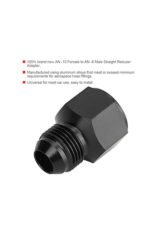 Kosona Araçlar İçin An10 Dişi-an8 Erkek Düz Redüktör Adaptörü, Alüminyum Malzeme, Korozyona Dayanıklı, Hassas İşlenmiş