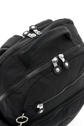 Sanmorris 3011 Unisex Suya Dayanıklı Krinkıl Kumaş Çok Gözlü Orta Boy Laptop Okul Ve Sırt Çantası Siyah