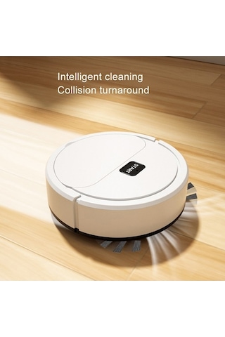 Supermarket1 Otomatik Mini Süpürme Robotu, 3'ü 1 Arada Temizleme, Paspas Süpürme, Siyah Siyah