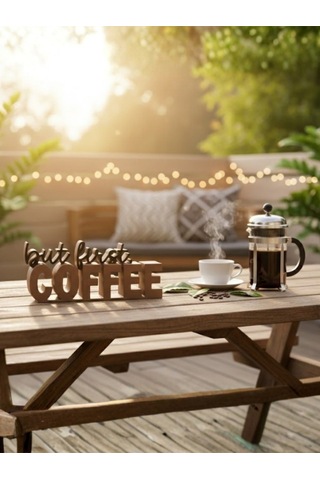 3dprototürk Kahve Köşesi But First Coffee Yazılı Dekoratif Masaüstü Biblo