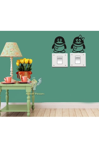 4 Adet Penguen Priz Sticker