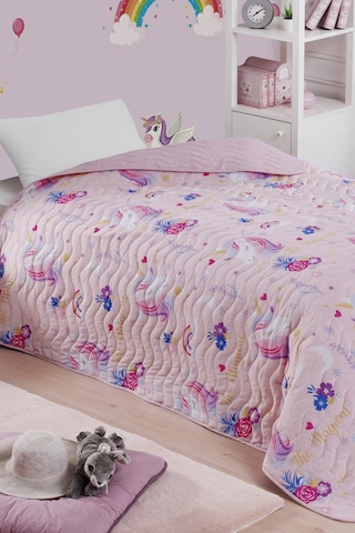 Eponj Home Çok Amaçlı Örtü Tek Kişilik Magical Pembe
