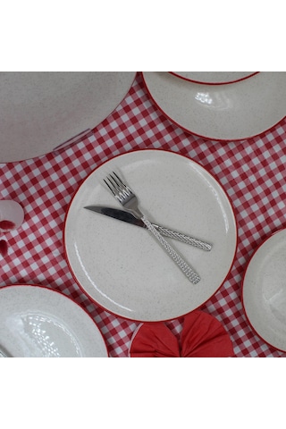 Kiraz 25 Cm Servis Tabağı 6 Adet Kırmızı