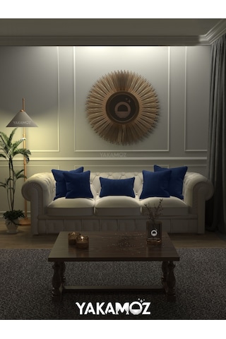 Br Yakamoz Gece Mavisi Kırlent , Yastık Kılıfı Kadife Görünümlü Velvet Touch Serisi Gece Mavisi
