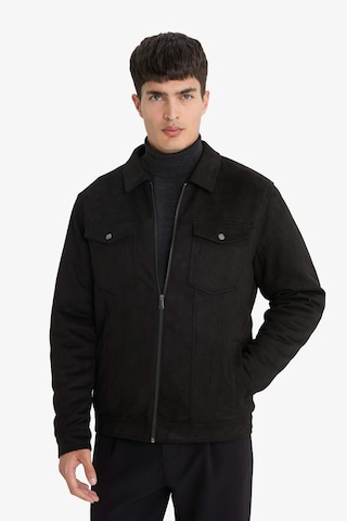 Defacto Slim Fit İç Cepli Süet Mevsimlik Baharlık Siyah Erkek Mont A3254ax/bk27 Siyah