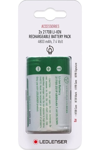 Led Lenser 2x 21700 Li-ion 4800 Mah Yedek Pil Pil / H15r, H19r Çok Renkli
