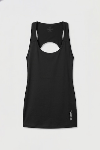 TOMMYLIFE Siyah Standart Fit Sırt Detaylı Performans Kadın Spor Atlet - 97297