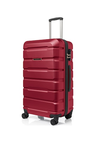 Unisex 4 Tekerli Kilitli Büyük Boy Valiz Bavul Bordo