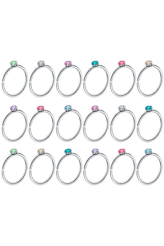 Suntek Kadınlar Kızlar Için Paslanmaz Çelik 18-adet-halka Çok Renkli