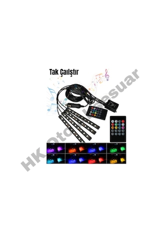 Araç İçi 4 Ayakaltı Led Aydınlatma Tak Çalıştır
