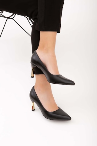 Tamer Tanca Kadın Vegan Siyah Stiletto Ayakkabı 911 225 Bn Ayk Y22 Sıyah Cılt Siyah