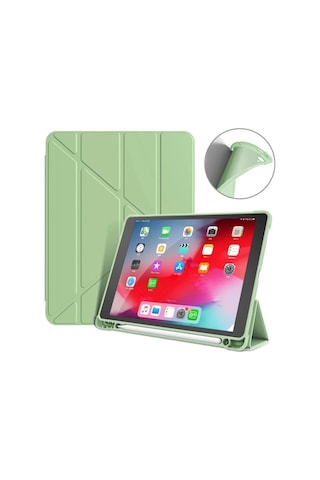 Apple Uyumlu iPad A16 11. Nesil 2025 11 Inç Kılıf Kalem Bölmeli Trifolding Standlı Uyku Modlu Silikon Kapak Kapaklı Kılıf