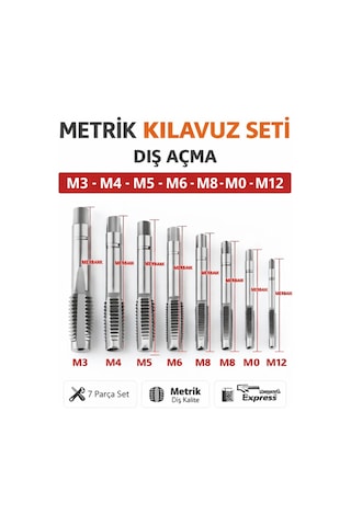 Senbang Metrik Kılavuz Seti M3 M12 Diş Açma Kılavuzları M3 M4 M5 M6 M8 M10 M12