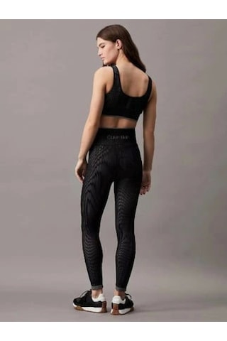 Calvin Klein Kadın Siyah Yüksek Bel Slim Fit Tayt Çok Renkli