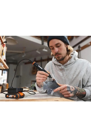 Worx Wx739 Makerx 20volt 2.0ah. Kömürsüz Profesyonel Kalem Tipi Devir Ayarlı Gravür Seti + 34 Parça