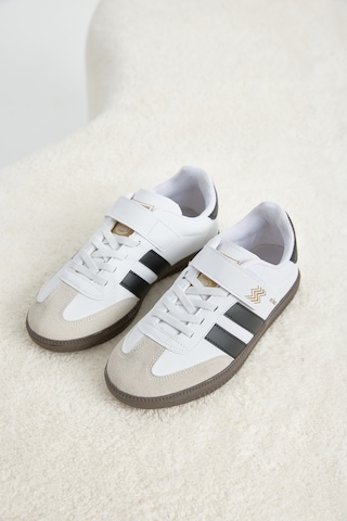 Tonny Black Termo Taban Yanı Şeritli Cırtlı Bağcıklı Sneaker Çocuk Unisex Beyaz Siyah Sneaker Tbzer040 Beyaz - Siyah