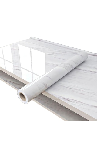 Forzacase Mermer Desenli Beyaz Folyo Kaplama 5 Metre - Fc736