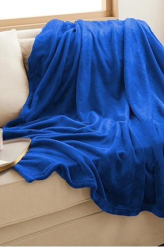 Mulberry Wellsoft Battaniye Televizyon Battaniyesi Peluş Polar Battaniye Tek Kişilik 170x230 İndigo