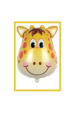 Folyo Balon Safari Zürafa Hayvanlar 55x45 Cm Helyum Uyumlu Sarı