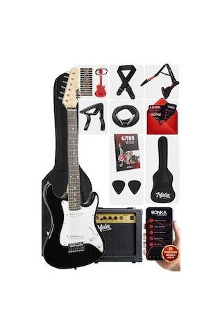 Midex Ceg-36bk 8-12 Yaş Çocuklar İçin Amfili Full 3/4 36 İnç Elektro Gitar Seti White Black