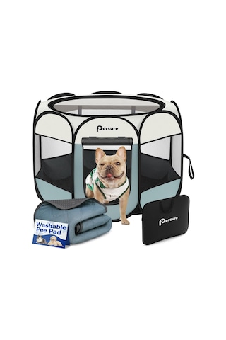 Yıkanabilir Pee Pad İle Küçük Köpek Oyun Parkı, Köpekler/kediler/tavşanlar İçin Yavru Pet Kedi Oyun Parkı, Köpek Çadır Sandığı Kapalı/dış Mekan, Taşınabilir Pop Up Köpek Kulübesi Taşıma