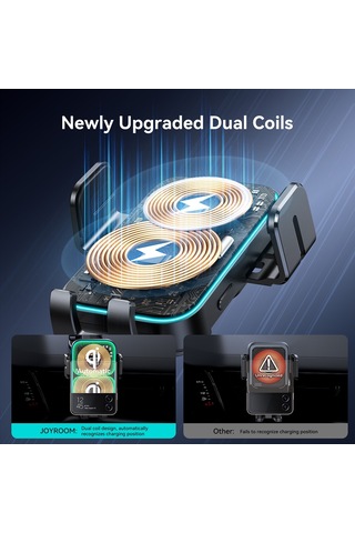 Joyroom Jr-zs246s Araç Enstrüman Platformu Kablosuz Şarj Cihazı Telefon Tutucu Siyah