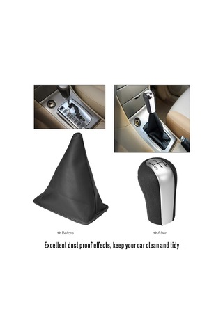Xindoker Toyota Corolla 1998-2009 İçin 5 Vites Manuel Vites Çubuğu Kapağı Ve Ergonomik Kolu - Toz Koruyucu, Yeni Nesil Plastik Ve Deri Siyah