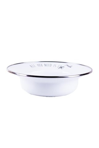 Motto Emaye Çukur Makarna Ve Salata Tabağı