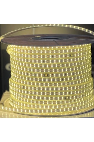 Hortum Şerit Led Çift Sıra 156 Led'li Gün Işığı Renk 220 Volt Tak Çalıştır Su Geçirmez 8 Metre