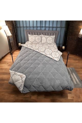 Wellsoft Yorgan Çift Kişilik Uyku Seti & Lastikli Çarşaflı