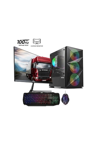 Izoly ST998698 i5-4570 8 GB 512 GB M.2 NVMe GT740 4 GB 24" Free Dos Masaüstü Oyuncu Bilgisayarı