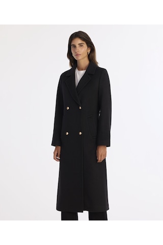Yargıcı Ceket Yaka Uzun Kol Palto 25kkpl5016x 001 Siyah