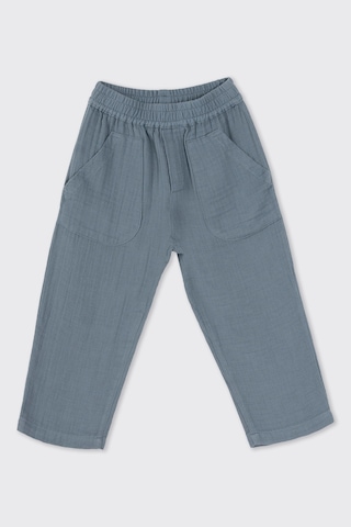 Panço Erkek Çocuk Beli Lastikli Müslin Pantolon İndigo