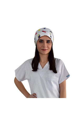 Yarabandı Temalı Cerrahi Doktor Hemşire Hastane Bonesi Çok Renkli Çok Renkli