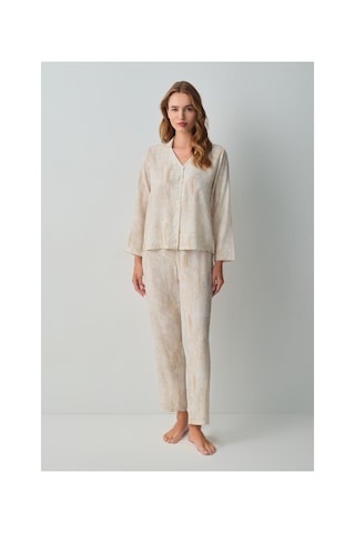 Suwen Wild Gömlek Yaka Pijama Takımı Wsh105101521463 Timsah Desenli