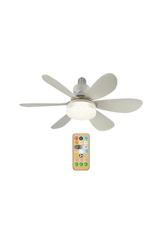 Symbee Ev Çocuk Odası Yatak Odası Kullanıma Uygun Led Fan Lambası, Kum Saçı Akrilik/kristal Abajur Seçenekli, 30w E27, Uzakdan Kumanda İle Sürekli Işık Ayarlama, 42cm Çap
