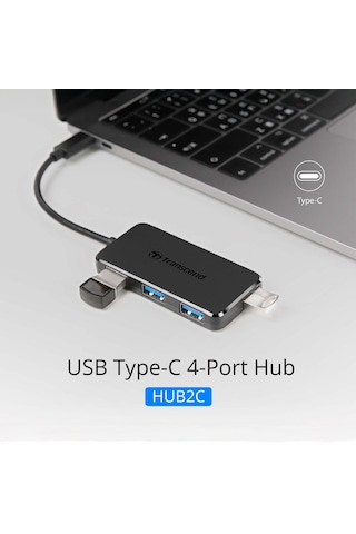 Transcend TS-HUB2C USB-C Cihazlarınız İçin 4 Portlu USB 3.1 HUB