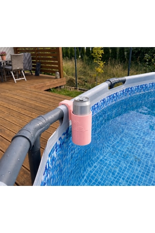 3d Baskı Havuz Bardaklığı - Boruya Takılan İçecek Tutucu-pembe
