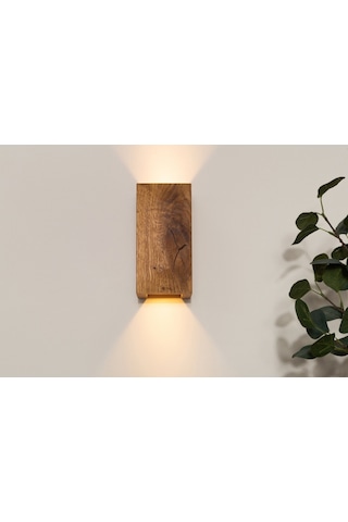 Decarthua Yansıtma Tasarımlı Çift Yönlü Ahşap Salon Duvar Aplik Amber